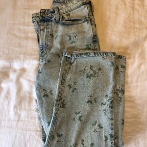 Floral Patterned Blue Jeans Wild Fable Target Size 6